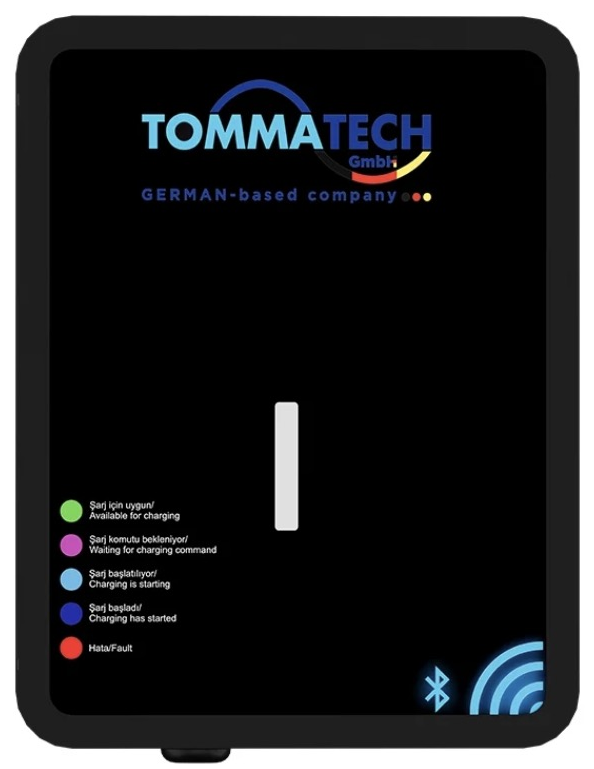 TommaTech Likya 22kW AC Elektrikli Araç Şarj Cihazı Kablolu
