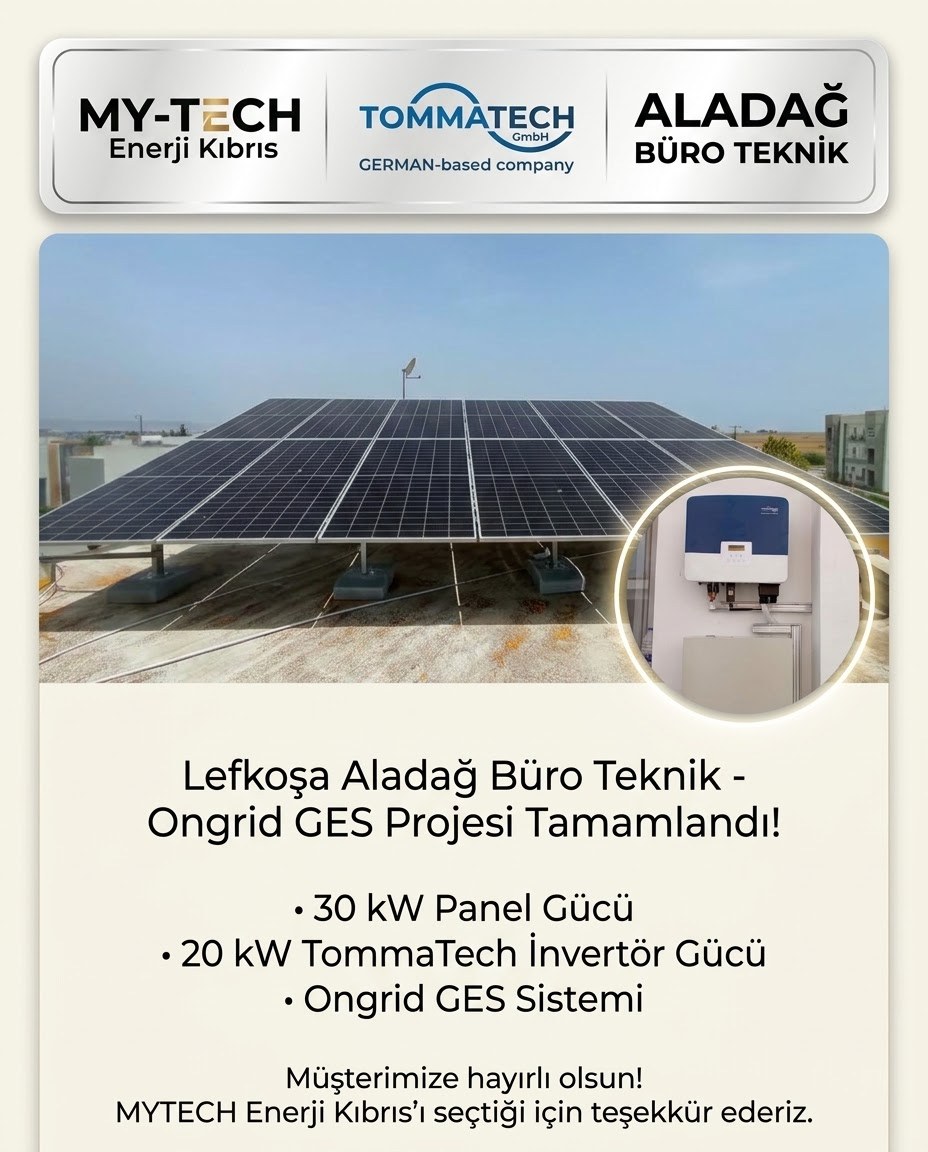 Lefkoşa Aladağ Büro Teknik - Ongrid GES Projesi
